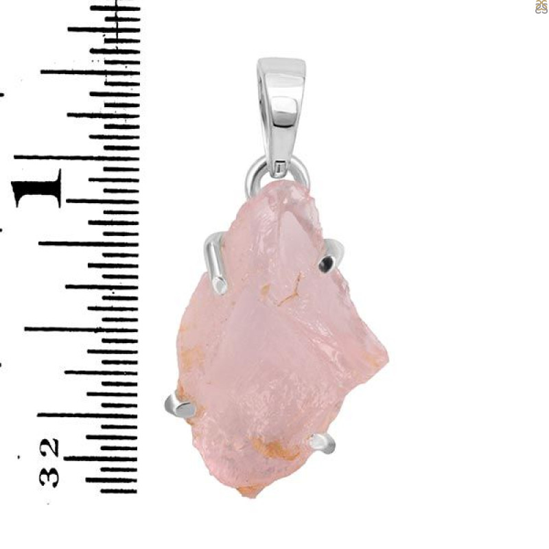 Rose Quartz Rough Pendant-SP RSQ-1-163