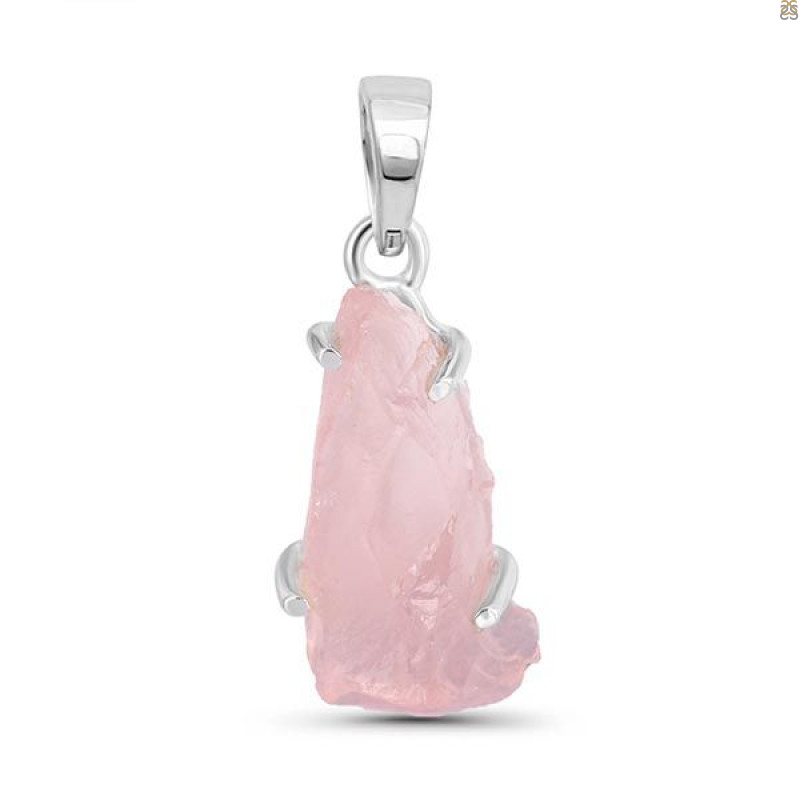 Rose Quartz Rough Pendant-SP RSQ-1-164