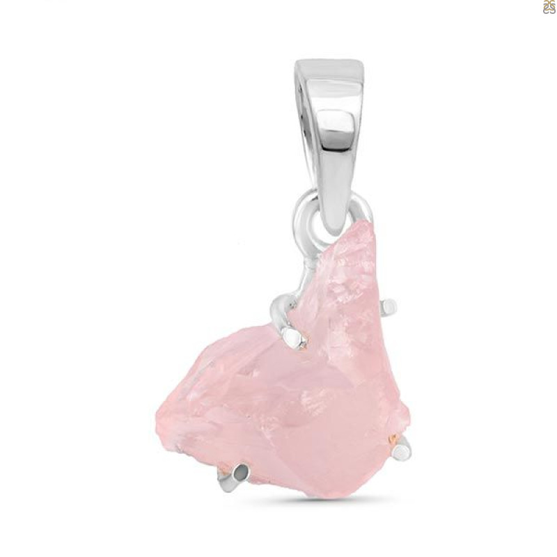 Rose Quartz Rough Pendant-SP RSQ-1-167