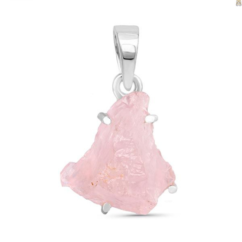 Rose Quartz Rough Pendant-SP RSQ-1-168