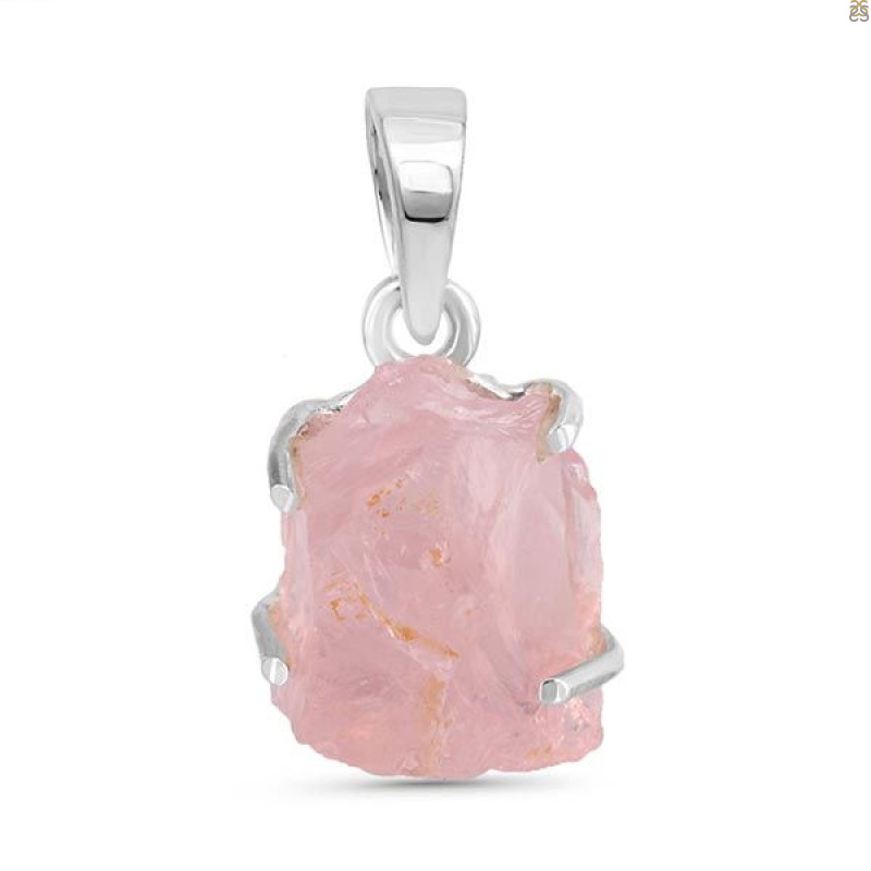 Rose Quartz Rough Pendant-SP RSQ-1-169