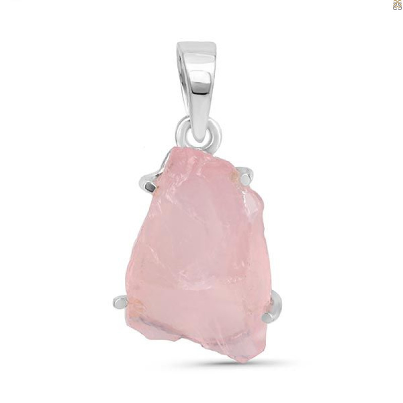 Rose Quartz Rough Pendant-SP RSQ-1-171