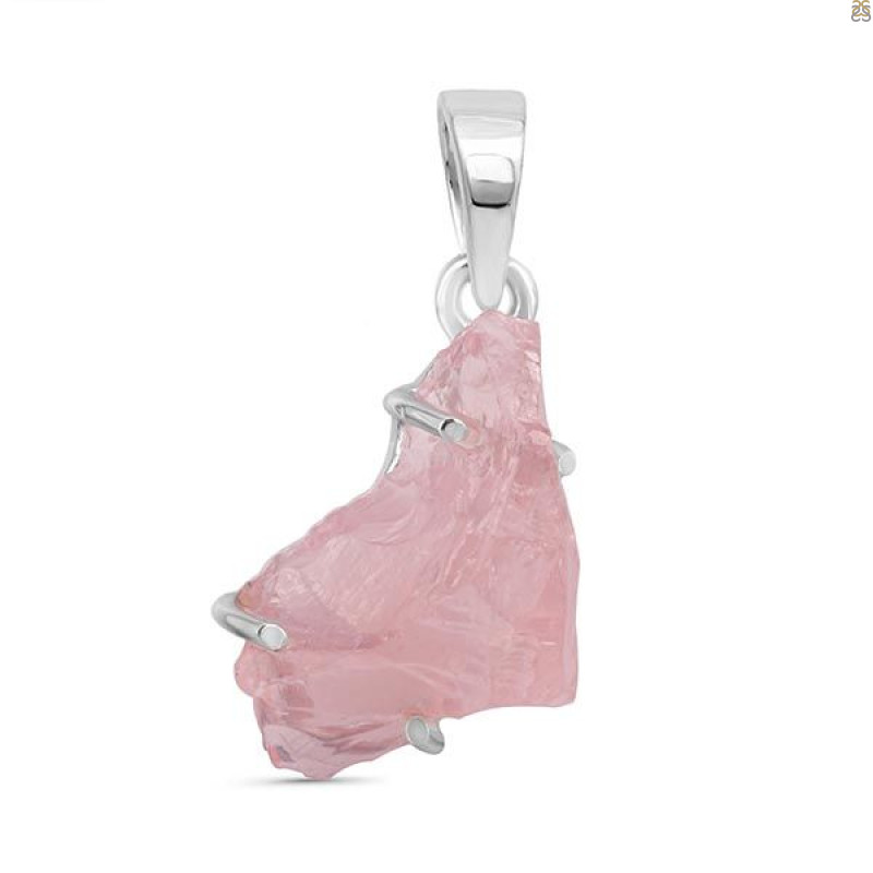 Rose Quartz Rough Pendant-SP RSQ-1-173