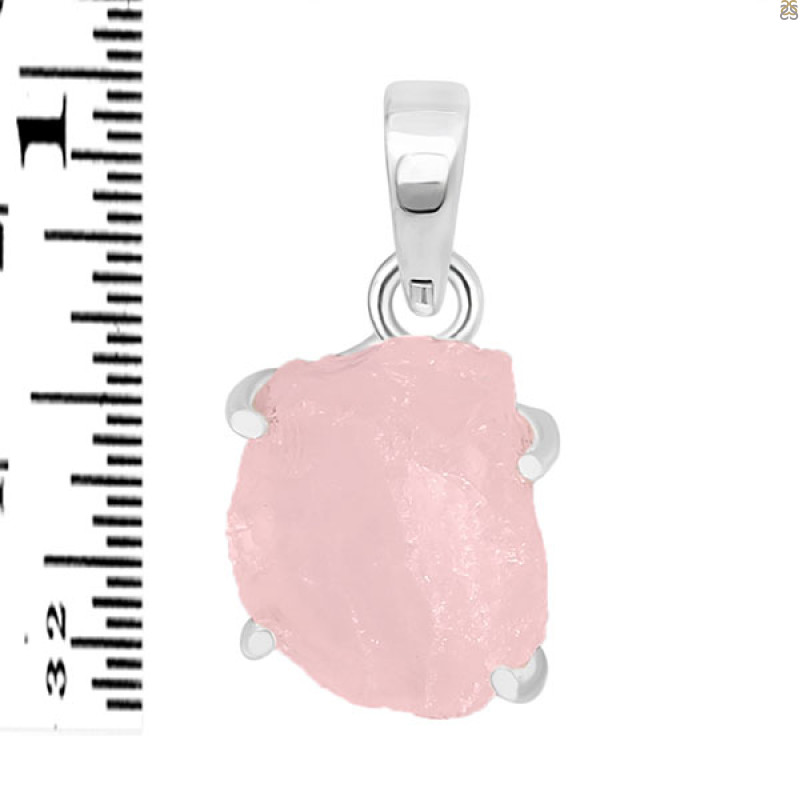 Rose Quartz Rough Pendant-SP RSQ-1-206