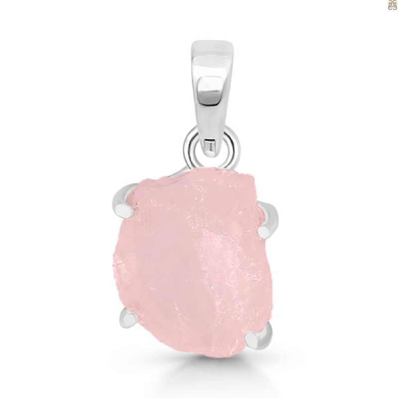 Rose Quartz Rough Pendant-SP RSQ-1-206