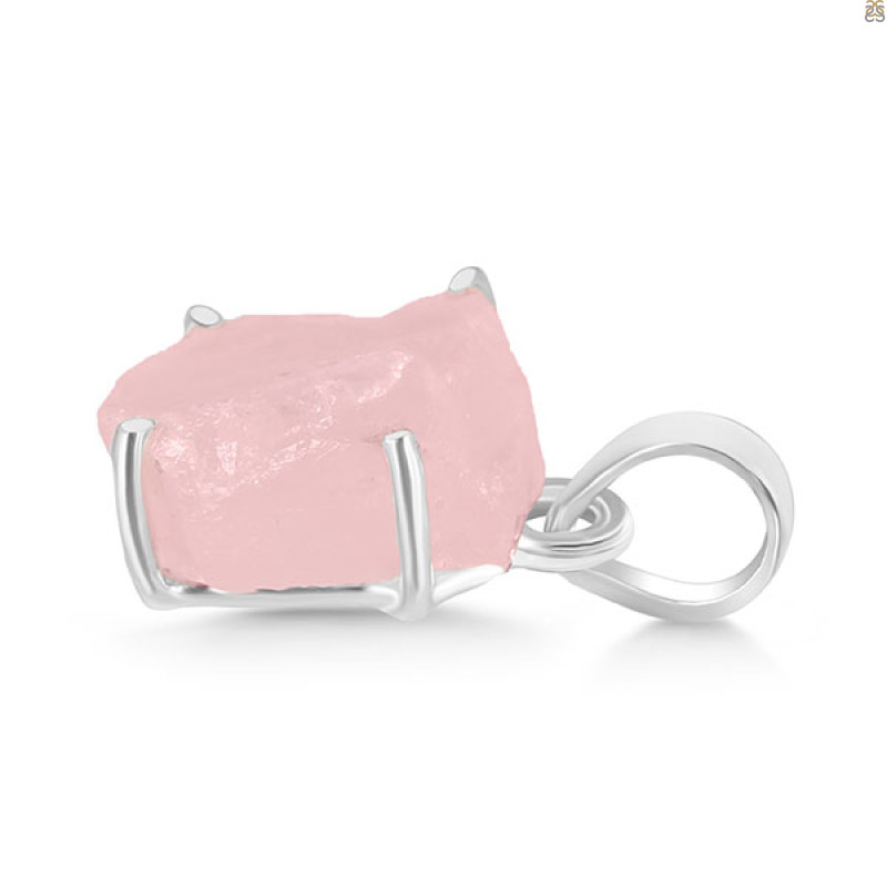 Rose Quartz Rough Pendant-SP RSQ-1-206