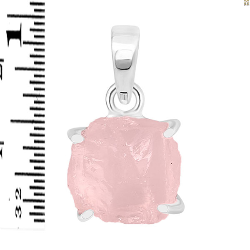 Rose Quartz Rough Pendant-SP RSQ-1-208
