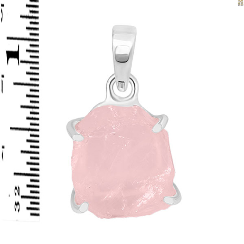 Rose Quartz Rough Pendant-SP RSQ-1-212