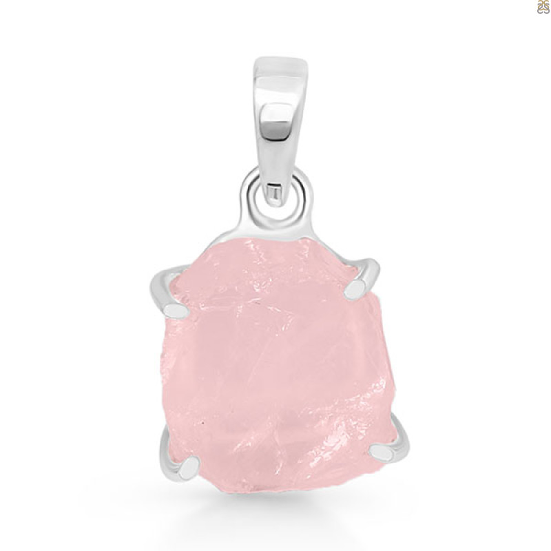 Rose Quartz Rough Pendant-SP RSQ-1-212