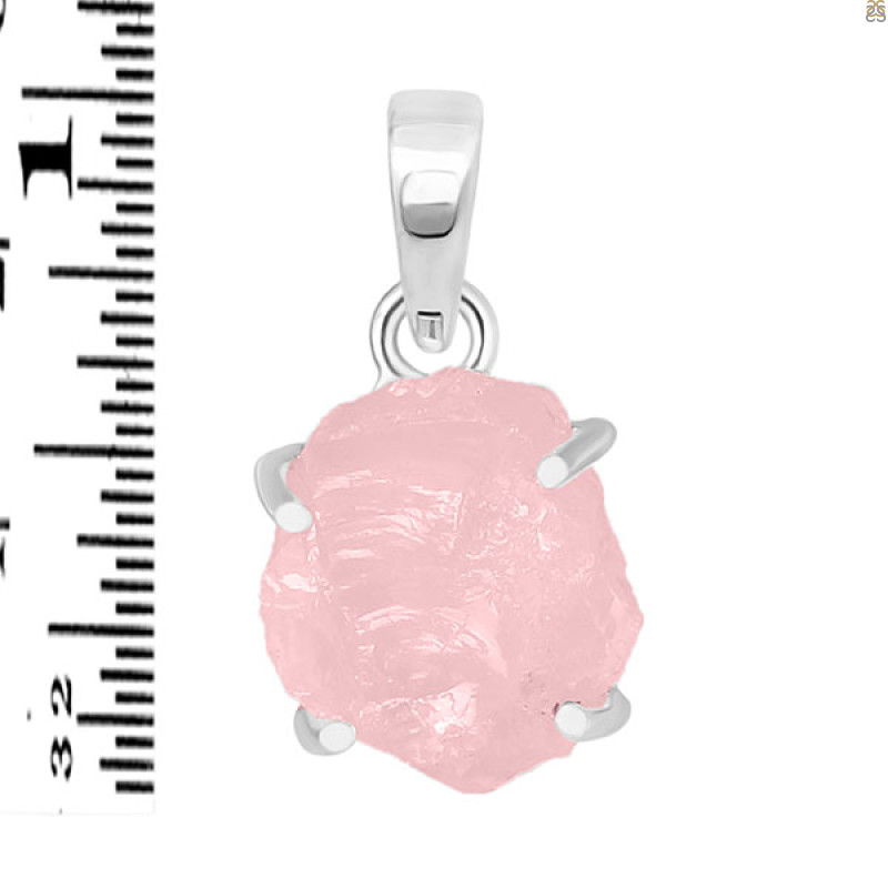Rose Quartz Rough Pendant-SP RSQ-1-213