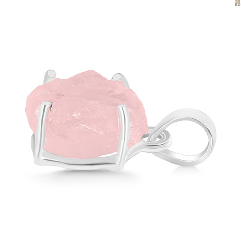 Rose Quartz Rough Pendant-SP RSQ-1-213