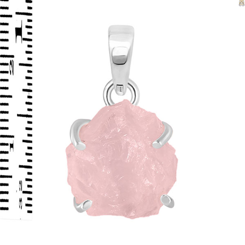 Rose Quartz Rough Pendant-SP RSQ-1-216