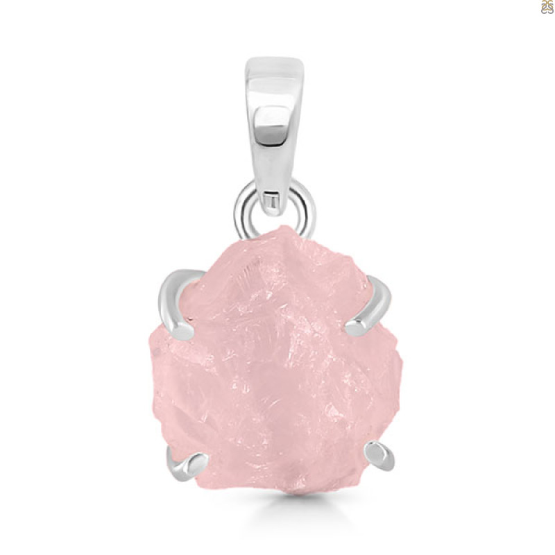 Rose Quartz Rough Pendant-SP RSQ-1-216