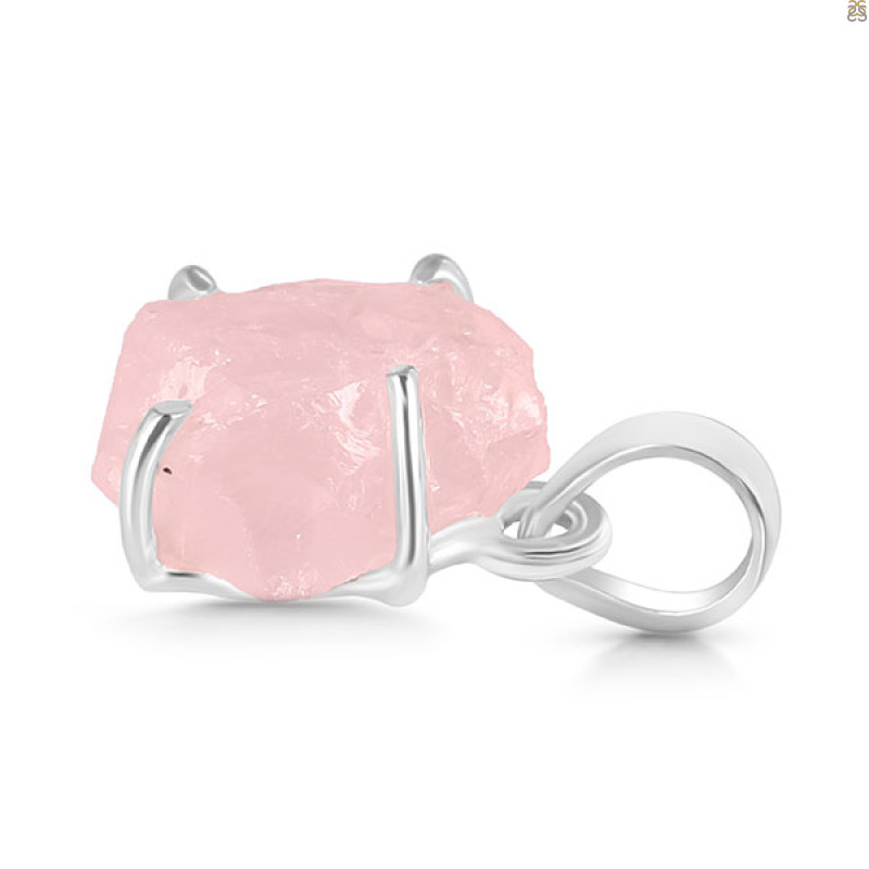 Rose Quartz Rough Pendant-SP RSQ-1-216
