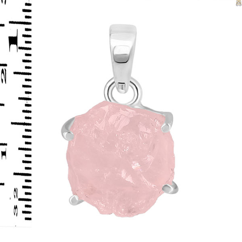 Rose Quartz Rough Pendant-SP RSQ-1-217