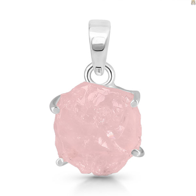 Rose Quartz Rough Pendant-SP RSQ-1-217