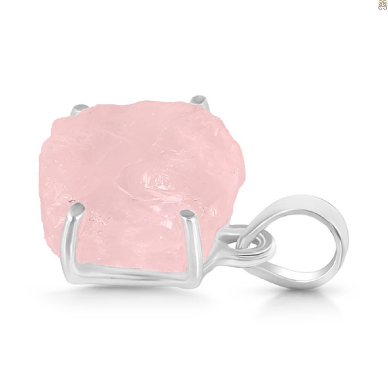Rose Quartz Rough Pendant-SP RSQ-1-217
