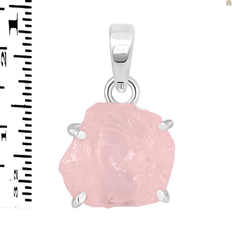 Rose Quartz Rough Pendant-SP RSQ-1-220