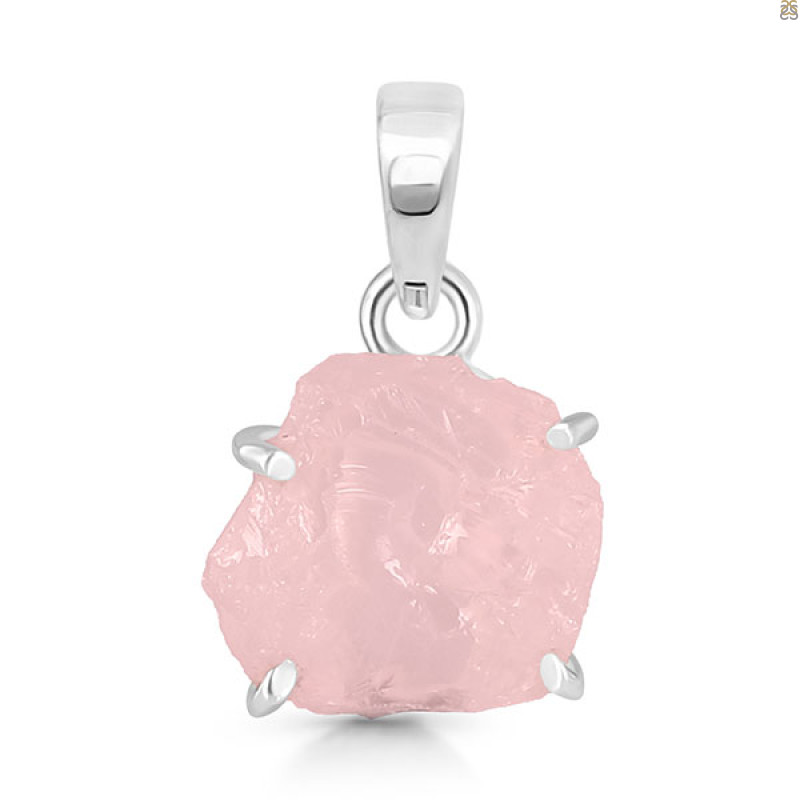 Rose Quartz Rough Pendant-SP RSQ-1-220