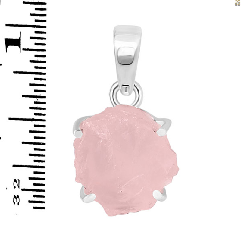 Rose Quartz Rough Pendant-SP RSQ-1-238