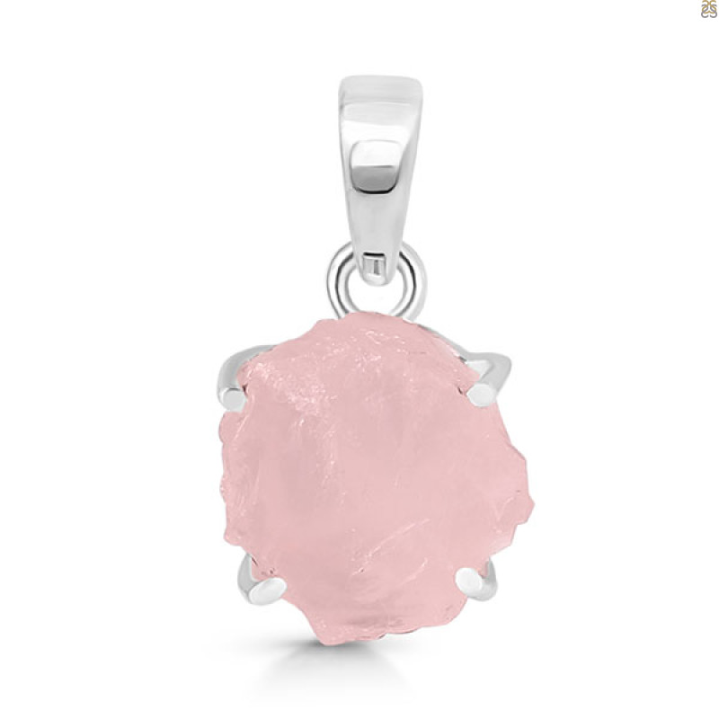 Rose Quartz Rough Pendant-SP RSQ-1-238