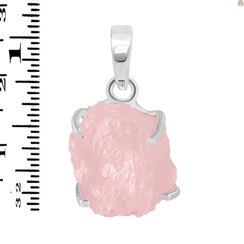 Rose Quartz Rough Pendant-SP RSQ-1-243
