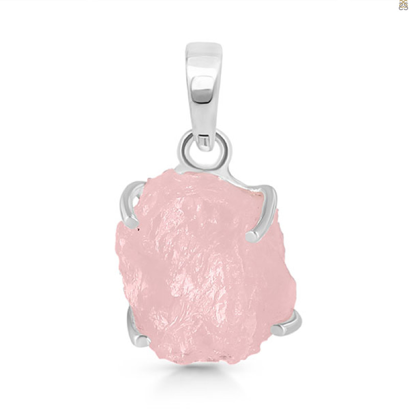 Rose Quartz Rough Pendant-SP RSQ-1-243