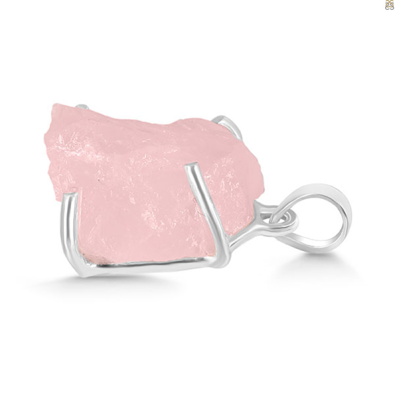 Rose Quartz Rough Pendant-SP RSQ-1-243
