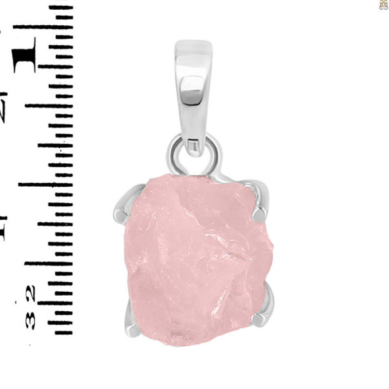 Rose Quartz Rough Pendant-SP RSQ-1-245