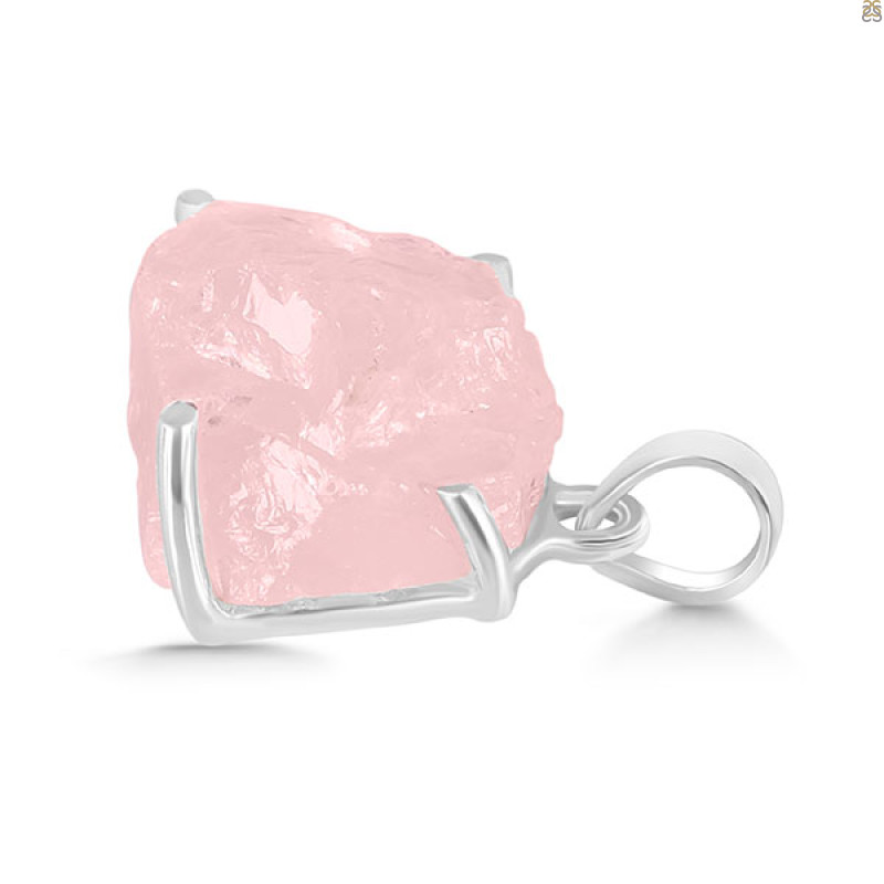 Rose Quartz Rough Pendant-SP RSQ-1-245