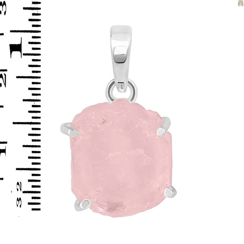 Rose Quartz Rough Pendant-SP RSQ-1-247