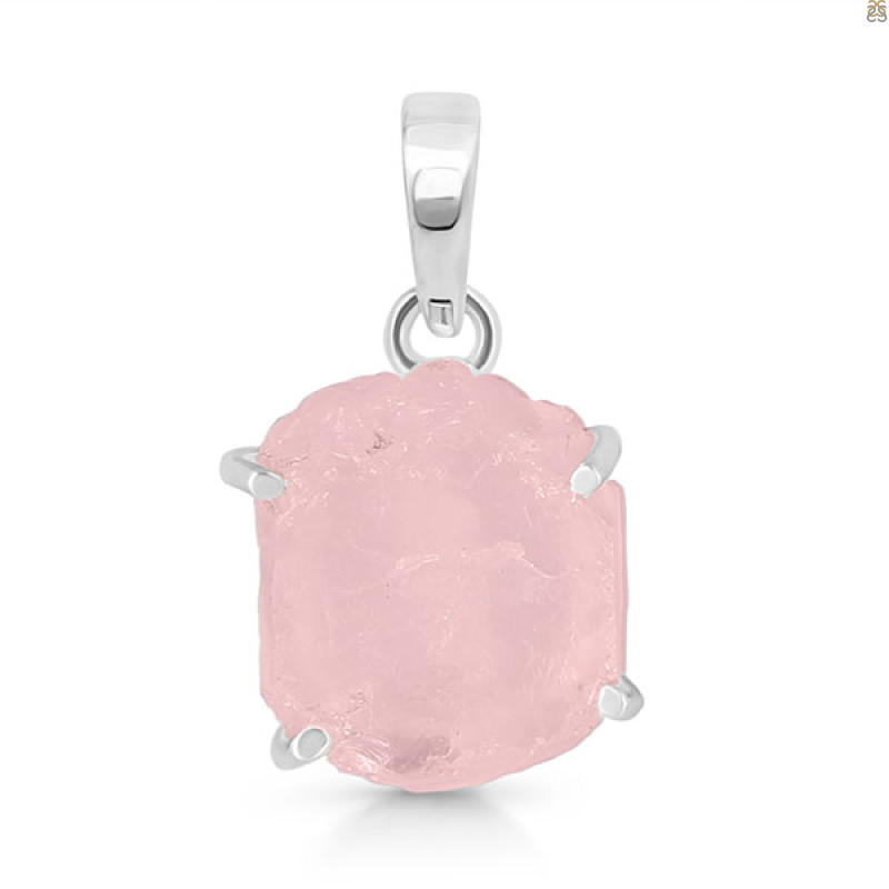 Rose Quartz Rough Pendant-SP RSQ-1-247