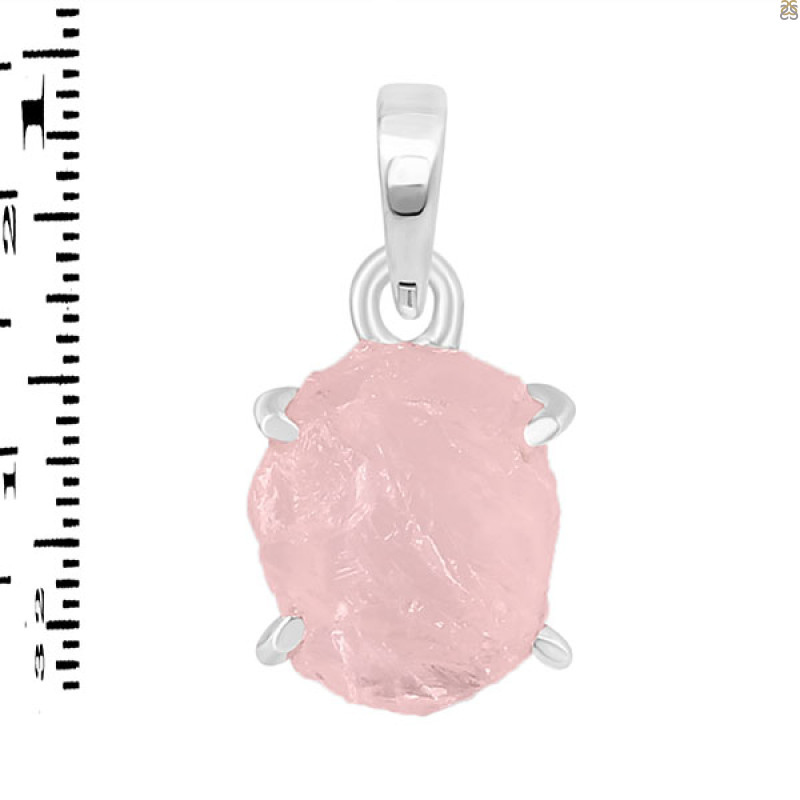 Rose Quartz Rough Pendant-SP RSQ-1-248