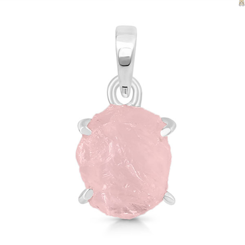Rose Quartz Rough Pendant-SP RSQ-1-248