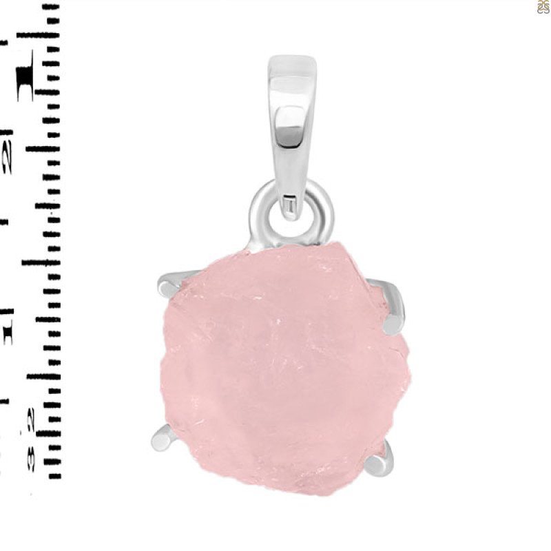 Rose Quartz Rough Pendant-SP RSQ-1-249