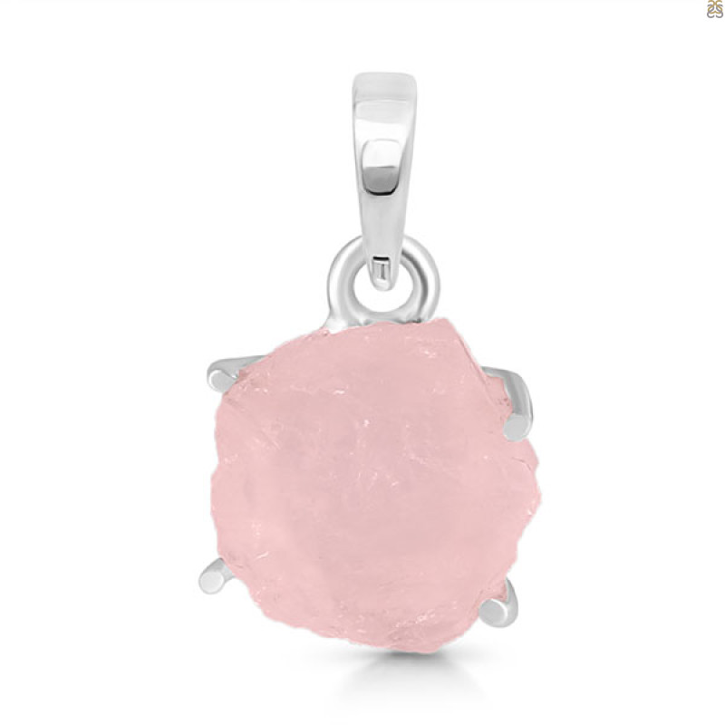 Rose Quartz Rough Pendant-SP RSQ-1-249