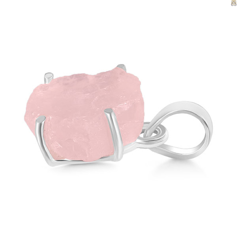 Rose Quartz Rough Pendant-SP RSQ-1-249