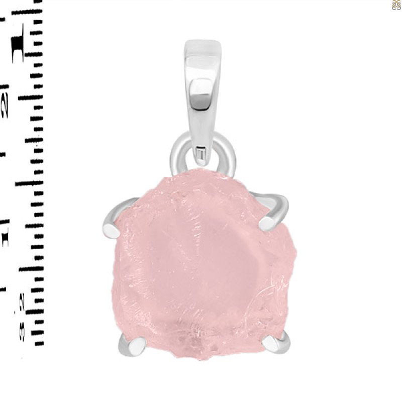 Rose Quartz Rough Pendant-SP RSQ-1-257
