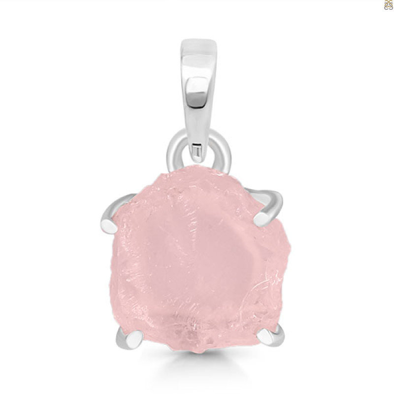 Rose Quartz Rough Pendant-SP RSQ-1-257
