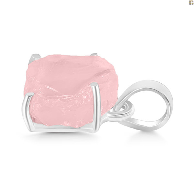 Rose Quartz Rough Pendant-SP RSQ-1-257