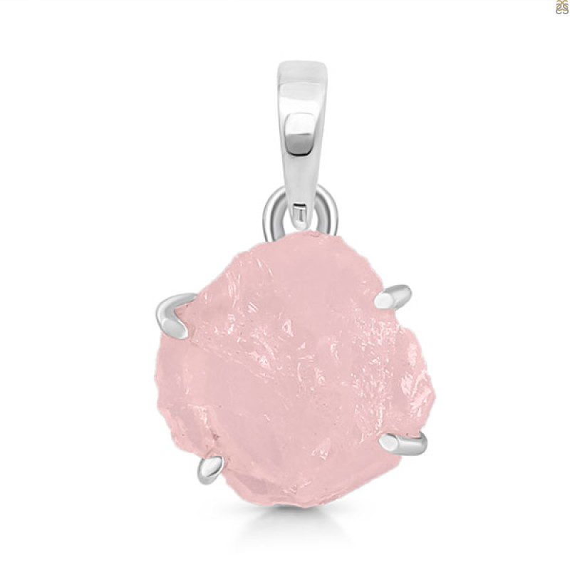 Rose Quartz Rough Pendant-SP RSQ-1-259