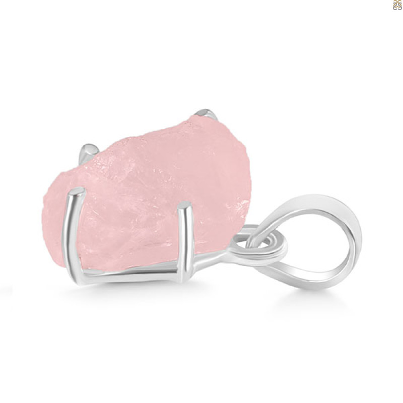 Rose Quartz Rough Pendant-SP RSQ-1-259