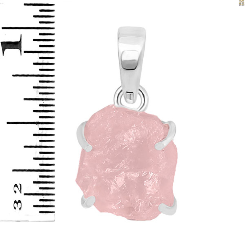 Rose Quartz Rough Pendant-SP RSQ-1-262