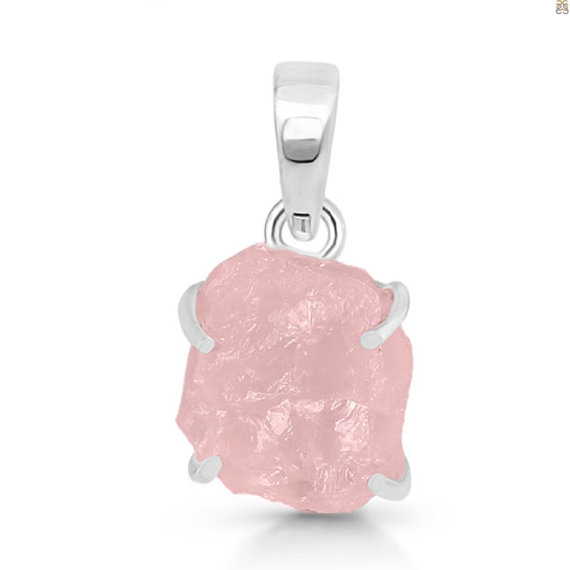 Rose Quartz Rough Pendant-SP RSQ-1-262