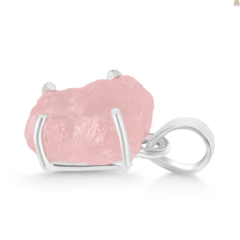 Rose Quartz Rough Pendant-SP RSQ-1-262