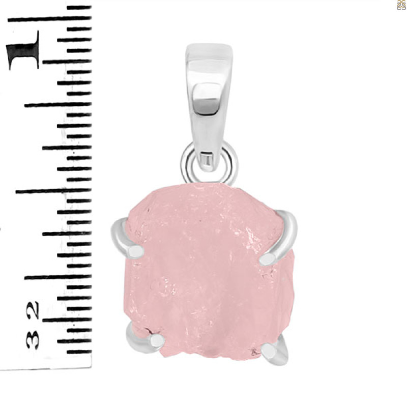 Rose Quartz Rough Pendant-SP RSQ-1-263