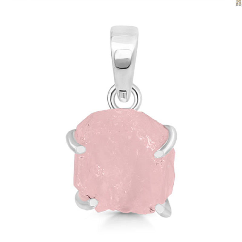 Rose Quartz Rough Pendant-SP RSQ-1-263