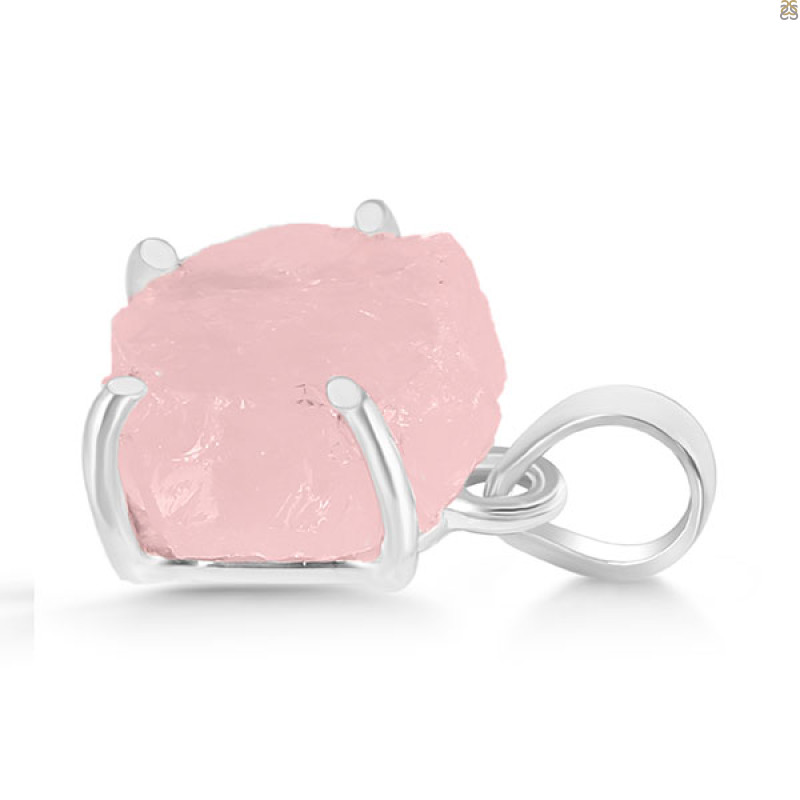 Rose Quartz Rough Pendant-SP RSQ-1-263
