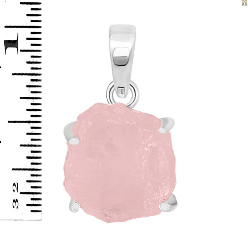 Rose Quartz Rough Pendant-SP RSQ-1-264