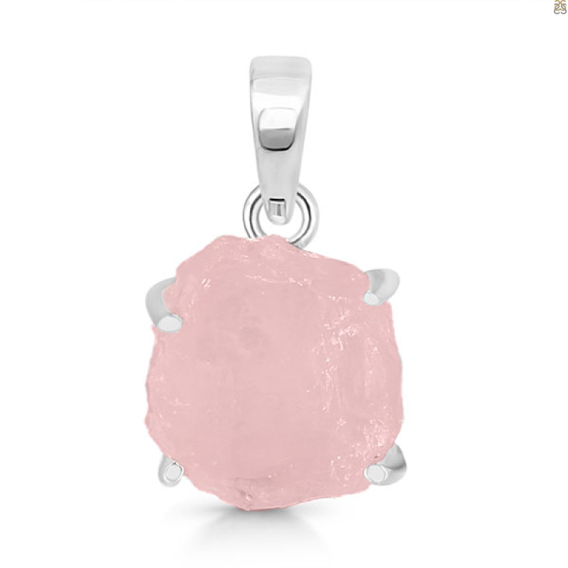 Rose Quartz Rough Pendant-SP RSQ-1-264